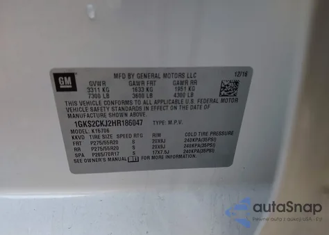 2017 GMC Yukon Denali from USA, damaged, VIN 1GKS2CKJ2HR186047